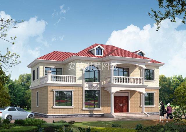 16.1米×9.7米兩層農(nóng)村民房設(shè)計，帶個小露臺