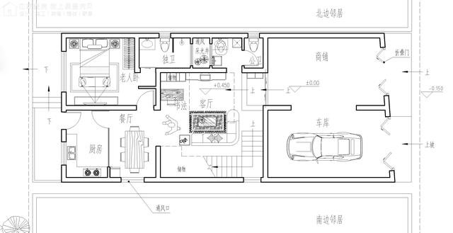 開間7.8米民房設計，一層還設計上了商鋪，商住兩用