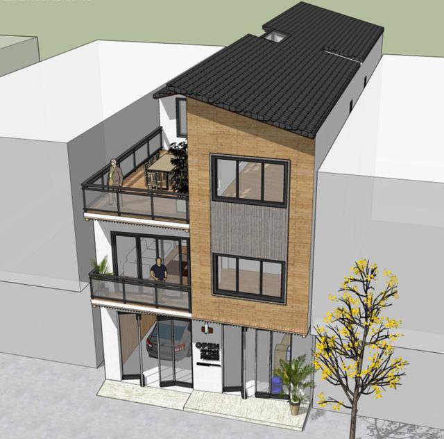 開間7.8米民房設計，一層還設計上了商鋪，商住兩用