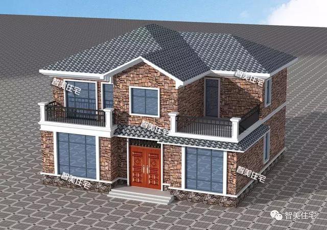 12.8×12米二層美式鄉村住宅戶型，主體24萬左右