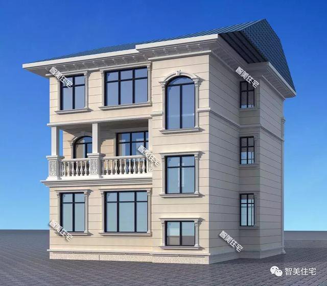 鄉村9.8×11.2米自建住宅方案戶型圖，配色適合農村