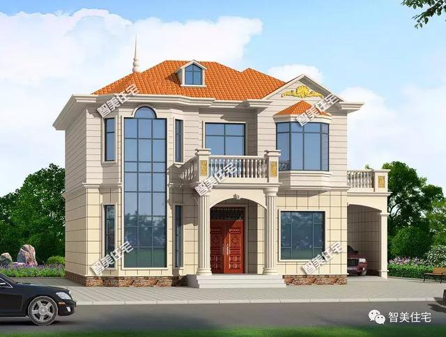 2款帶車庫的農村住宅方案圖，外觀圖片適合鄉(xiāng)村建