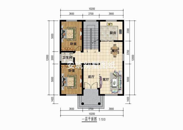 10m*12m三層自建樓房戶型方案設計，45萬到55萬建起來沒問題