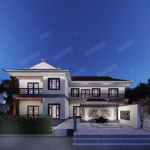 仿古中式二層住宅樓設計圖，中國傳統精髓，真是美爆了