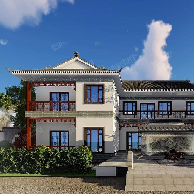 仿古中式二層住宅樓設計圖，中國傳統精髓，真是美爆了