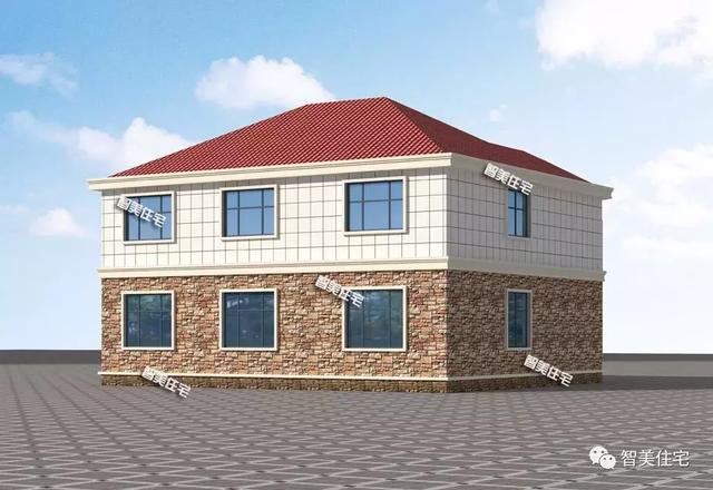 14.2×12.8米二層新民居設計圖，河南客戶私人定制