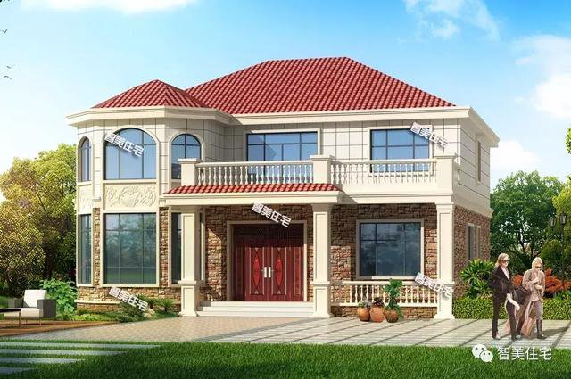 14.2×12.8米二層新民居設計圖，河南客戶私人定制