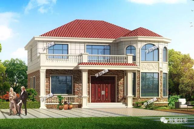 14.2×12.8米二層新民居設計圖，河南客戶私人定制