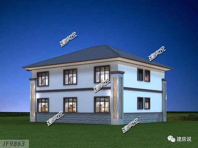 開間16.5米進深14米二層新中式別墅圖，回村建一棟高大上別墅