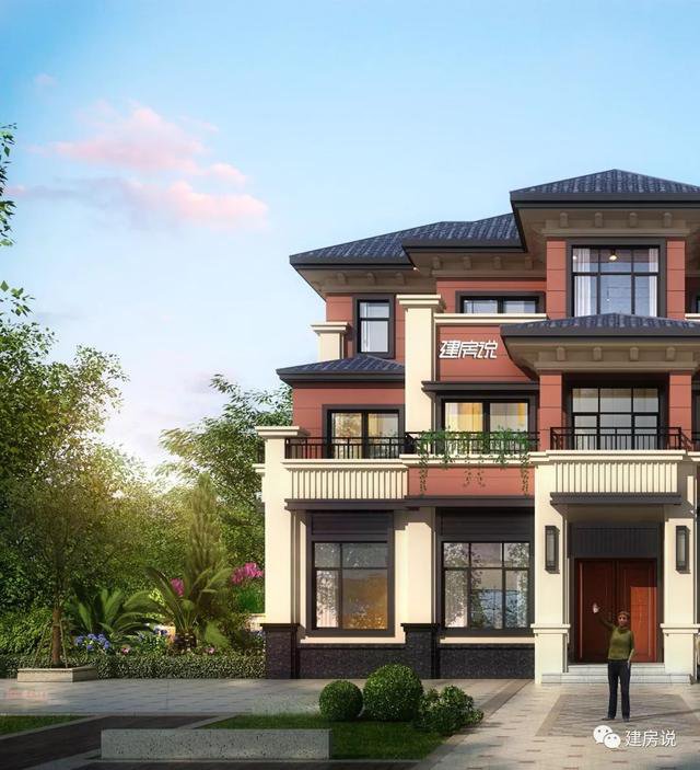 開間16米進深12歐式高端三層住宅戶型圖，看到的人都羨慕