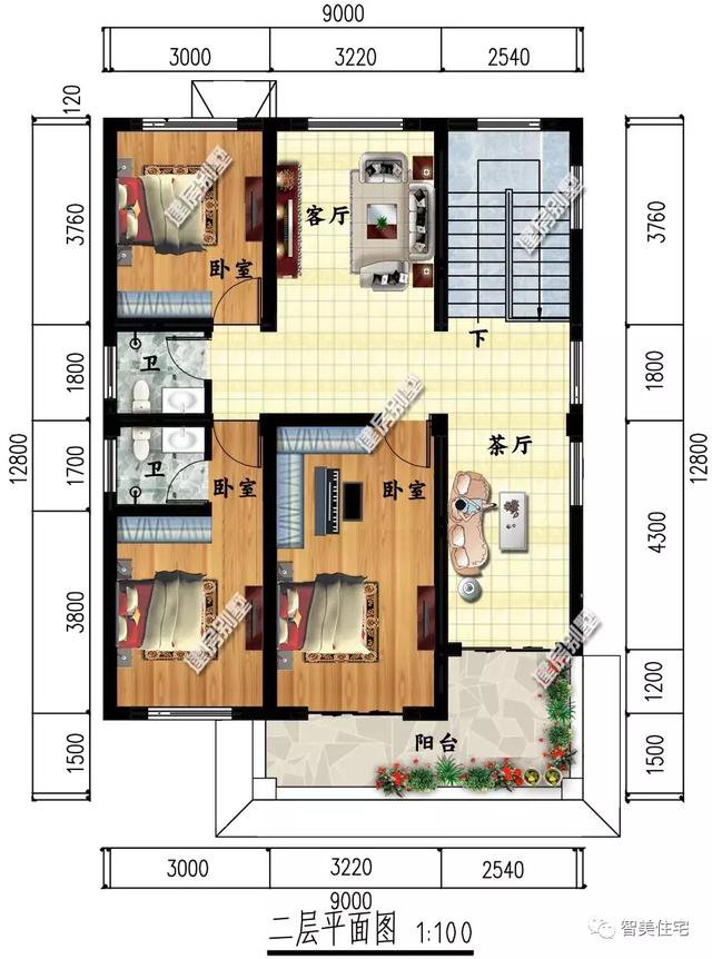 15萬主體的二層小面寬新農村住宅戶型圖，造價低還實用