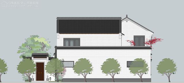 帶中式小院的農村住宅戶型圖，住進去肯定很愜意