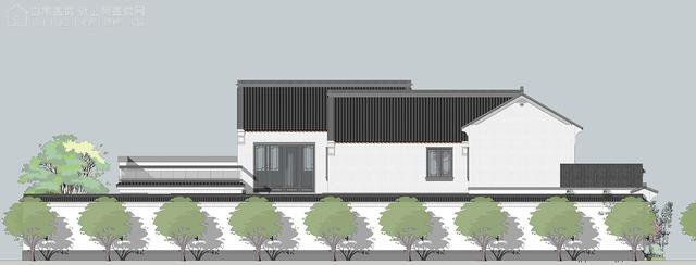 帶中式小院的農村住宅戶型圖，住進去肯定很愜意