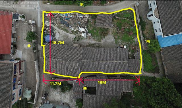 帶中式小院的農村住宅戶型圖，住進去肯定很愜意