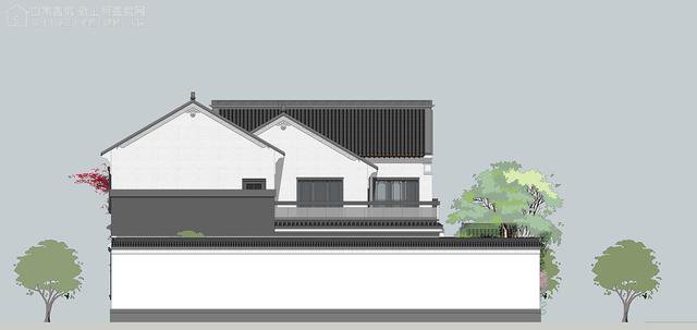 帶中式小院的農村住宅戶型圖，住進去肯定很愜意