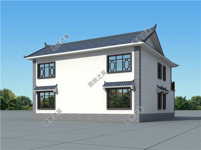 最適合農村建的二層仿古別墅建筑設計圖