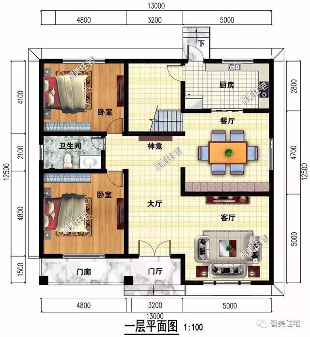 3棟外觀相似的美式別墅設(shè)計(jì)圖，外觀相似，戶型各不同