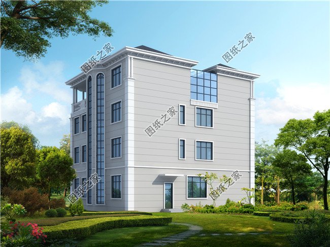 新款農村四層復式別墅設計圖紙及效果圖，外立面清新別致