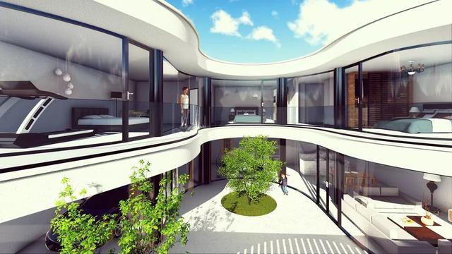 4套帶小院子的農村住宅戶型圖，2款傳統，2款時尚