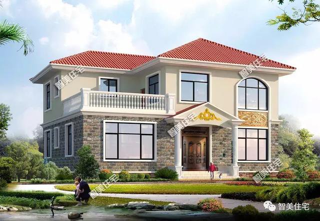 面寬13米的兩層小別墅戶型方案圖，主體20多萬