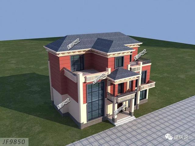 占地123平新中式農村房子設計方案圖，住在里面睡覺到能笑醒