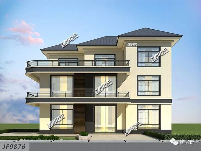 80后和90后喜歡的三層現代樓房戶型圖，城市房價高，回老家建一棟