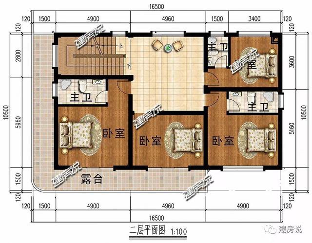 80后和90后喜歡的三層現代樓房戶型圖，城市房價高，回老家建一棟