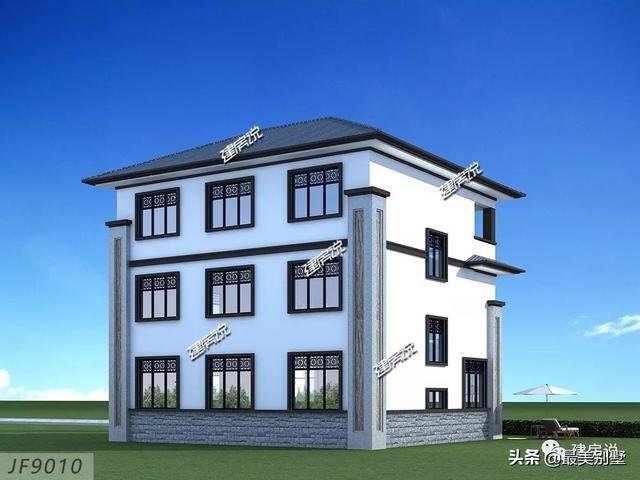 新中式四合院風格三層自建房戶型圖，大氣高端有內涵