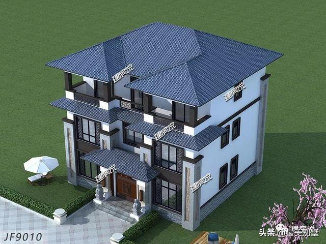 新中式四合院風格三層自建房戶型圖，大氣高端有內涵