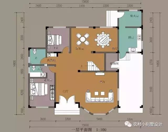16款農(nóng)村兩層住宅鄉(xiāng)墅戶型圖，顏值比較高