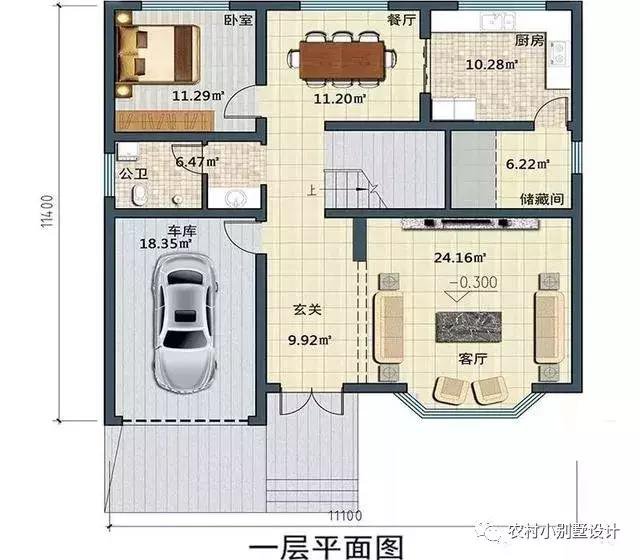 16款農(nóng)村兩層住宅鄉(xiāng)墅戶型圖，顏值比較高