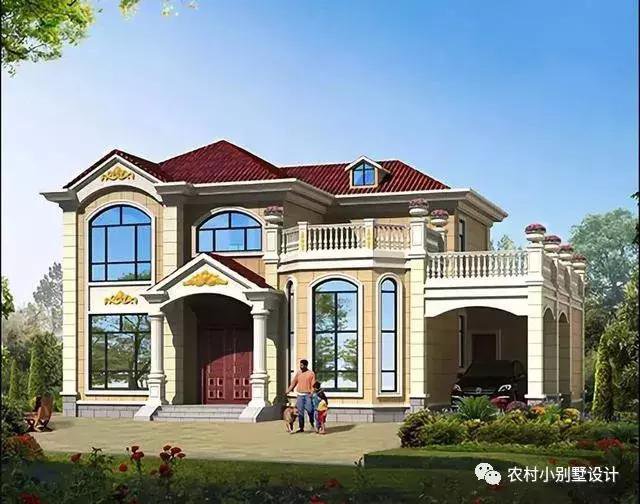16款農(nóng)村兩層住宅鄉(xiāng)墅戶型圖，顏值比較高