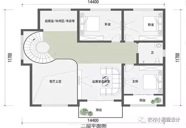 16款農(nóng)村兩層住宅鄉(xiāng)墅戶型圖，顏值比較高