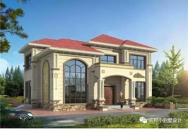 16款農(nóng)村兩層住宅鄉(xiāng)墅戶型圖，顏值比較高