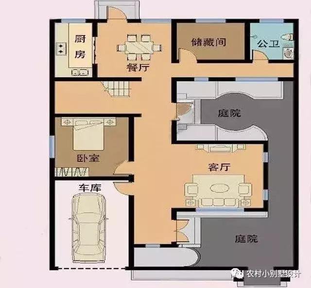 16款農(nóng)村兩層住宅鄉(xiāng)墅戶型圖，顏值比較高