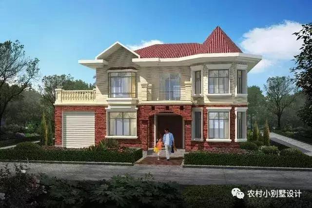 16款農(nóng)村兩層住宅鄉(xiāng)墅戶型圖，顏值比較高