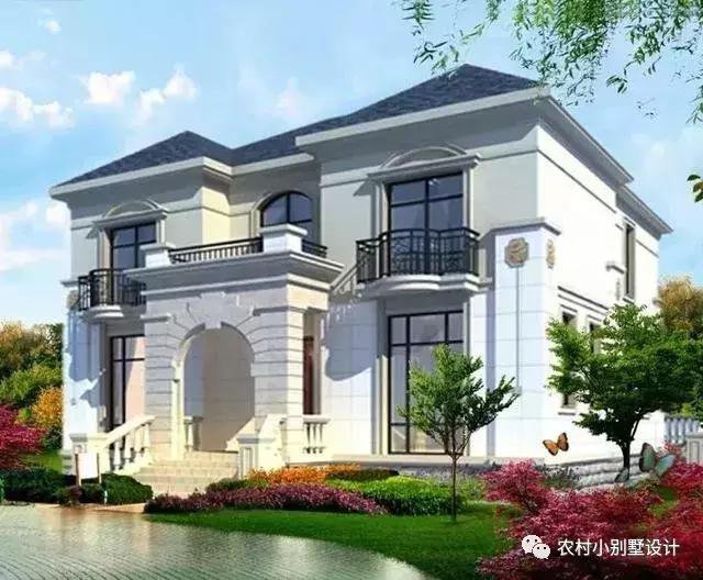 16款農(nóng)村兩層住宅鄉(xiāng)墅戶型圖，顏值比較高