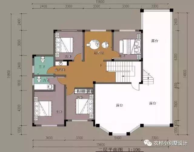16款農(nóng)村兩層住宅鄉(xiāng)墅戶型圖，顏值比較高