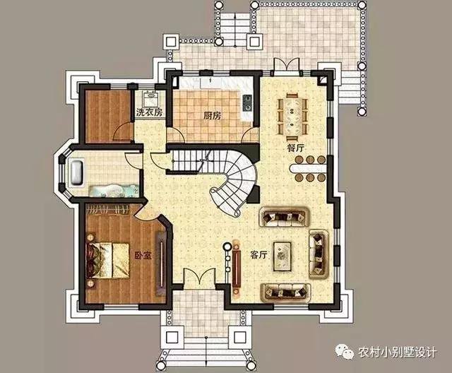 16款農(nóng)村兩層住宅鄉(xiāng)墅戶型圖，顏值比較高