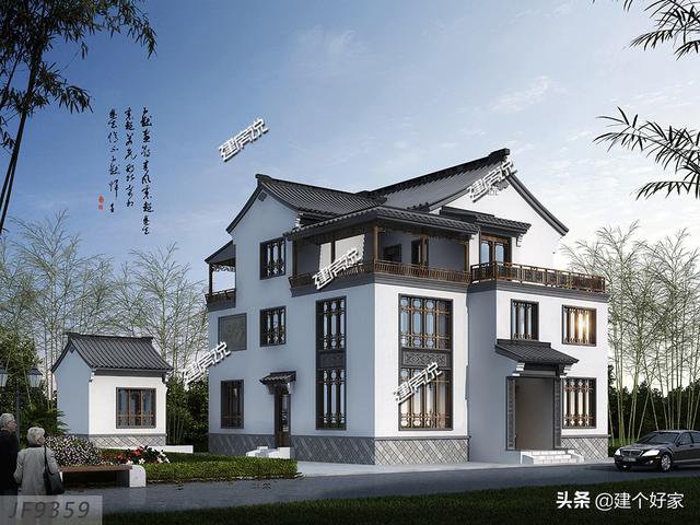 16款中式徽派自建房別墅圖片，高清外觀效果圖