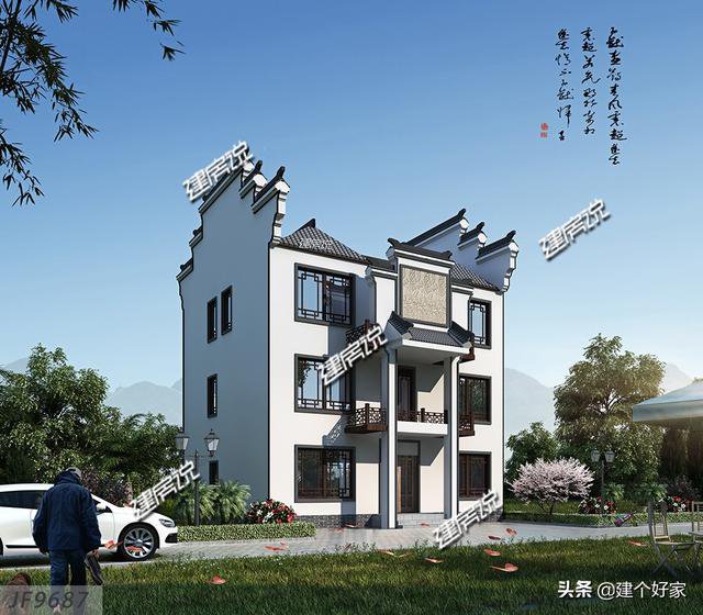 16款中式徽派自建房別墅圖片，高清外觀效果圖