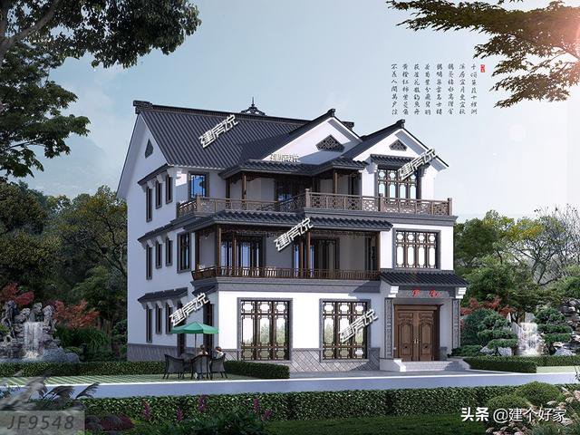 16款中式徽派自建房別墅圖片，高清外觀效果圖