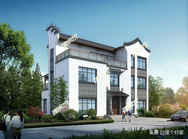 16款中式徽派自建房別墅圖片，高清外觀效果圖