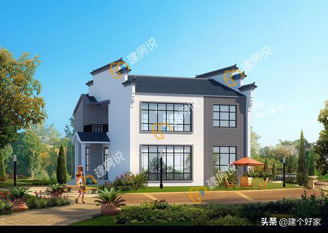 16款中式徽派自建房別墅圖片，高清外觀效果圖