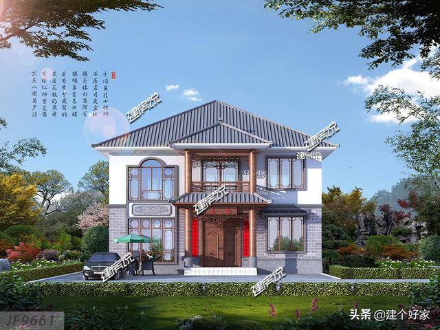 16款中式徽派自建房別墅圖片，高清外觀效果圖
