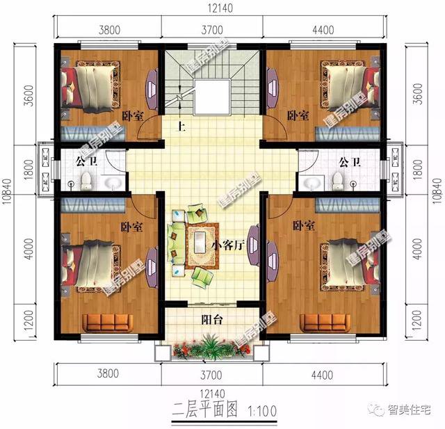 寬12米左右的農村住宅戶型圖，適合大部分宅基地
