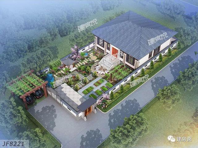 幾款新中式風格民宅外觀圖展示，一層的做成新中式照樣漂亮