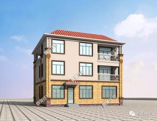 12.5×13米歐式民房戶型圖，附施工過程和完工圖片