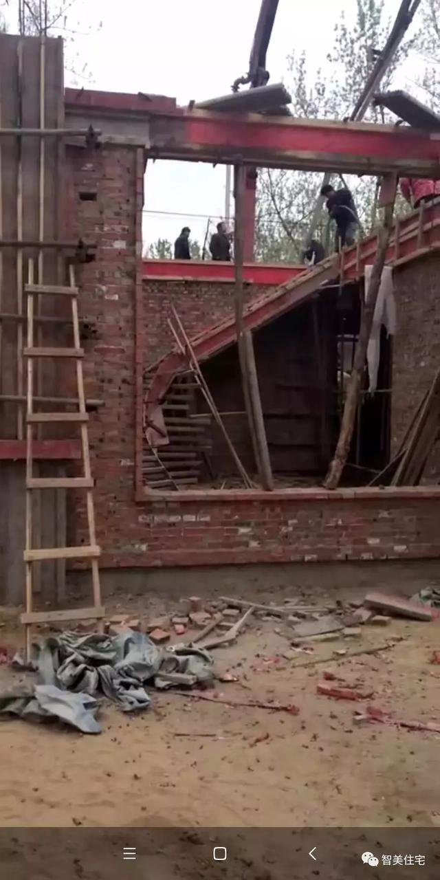 12.5×13米歐式民房戶型圖，附施工過程和完工圖片