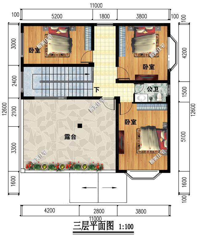 2棟簡易三層洋樓戶型圖，施工比較容易